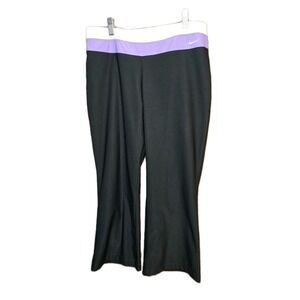 NIKE Dri-FIT Yoga‎ Pants GUC Athleisure Workout Stretch Black Purple 🖤💜